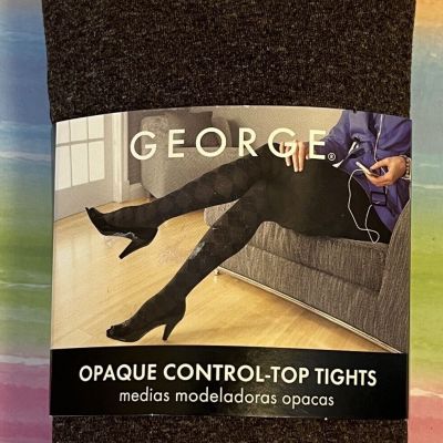 George opaque control top tights size 3 brown