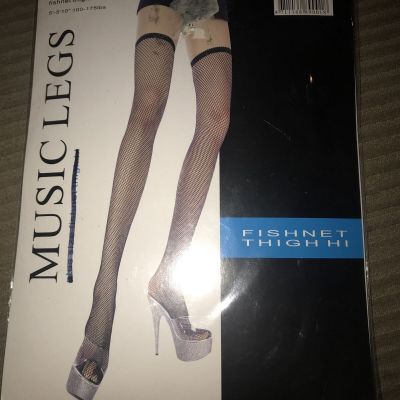 Music Legs Leggings Thigh High Red Fishnet