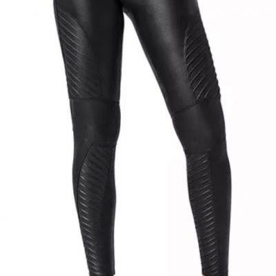 SPANX MOTO FAUX LEATHER LEGGINGS SIZE M