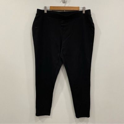 PHILOSOPHY 1X Black Casual Pull-On Cropped Knit Stretch Tapered Basic Leggings