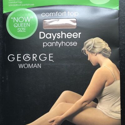 George Daysheer Comfort Top Sandalfoot Pantyhose Nude Style NOW Queen Size 2X