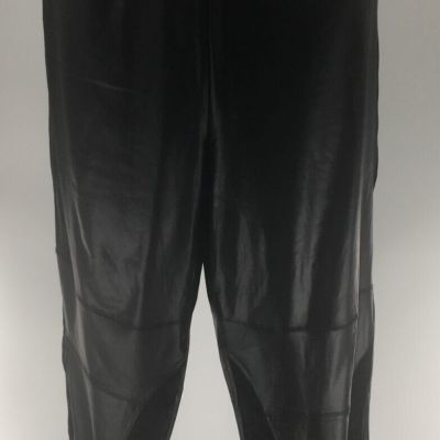 Plus Size Women's Black Solid Faux Leather Lace Leggings Size 2X: Brand New!!