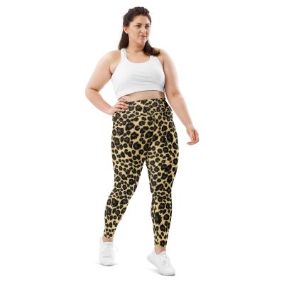 All-Over Print Plus Size Leggings - Animal Print Casual Plus Size Leggings