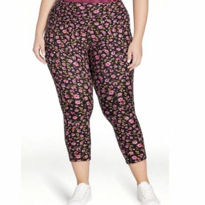 Terra and Sky Tossed Ditsy High Rise Capri Leggings 3X (24W-26W) NWT