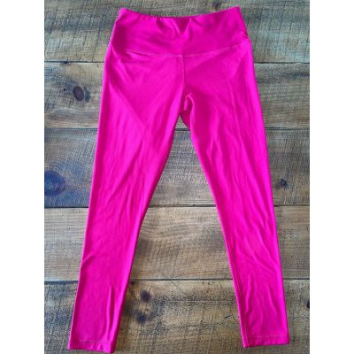 Womens Yogalicious Hot Pink Super Soft Stretchy Ankle Workout Leggings Size L