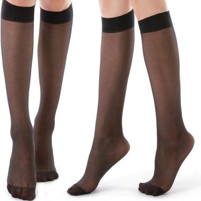 G&Y 9 Pairs Knee High Pantyhose with Reinforced Toe - 20D Nylon Stockings for Wo