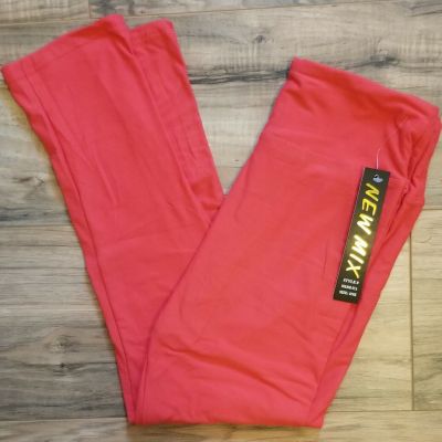 New Mix Brand Capri Leggings High Waist Yoga Style Waistband Solid Red