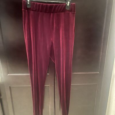 Loft Burgundy Velvet Legging Size Medium