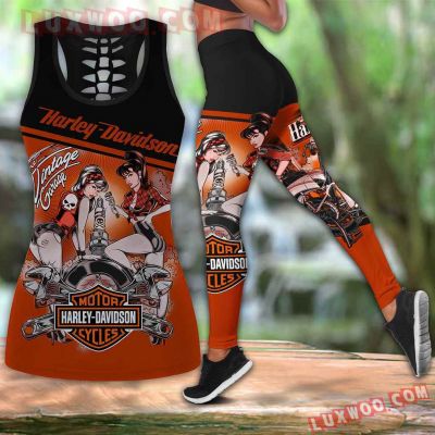 Harley--Davidson Limited Edition Woman Tanktop Legging 3D All Over Print S-5XL