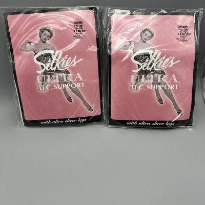 2 Silkies Hose Ultra TLC Support Sheer Pantyhose Hosiery X-Tall Taupe 100405