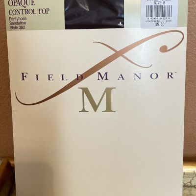 Field Manor Lycra Opaque Pantyhose Control Top Size B Darkest Brown Style 382