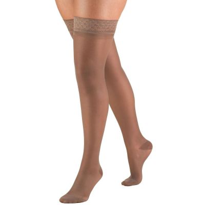 Truform Women's Stockings Thigh High Sheer: 15-20 mmHg XL TAUPE (1774TP-XL)