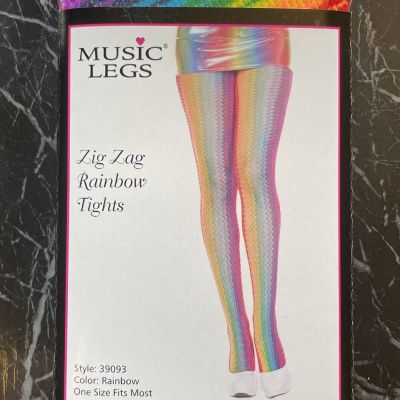 Sexy MUSIC LEGS Rainbow FISHNET Net WITH FEET Tights STOCKING PANTYHOSE Party