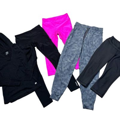 Womens Size Small Workout Gym Clothing Lot Leggings Top Black Grey Pink Run Pant