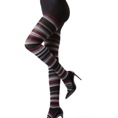 Lulea Multi Tonal Stripe Cotton Blend Sweater Tights