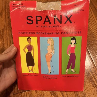 Spanx The Original Footless Control Top Pantyhose Women's Size D Nude New