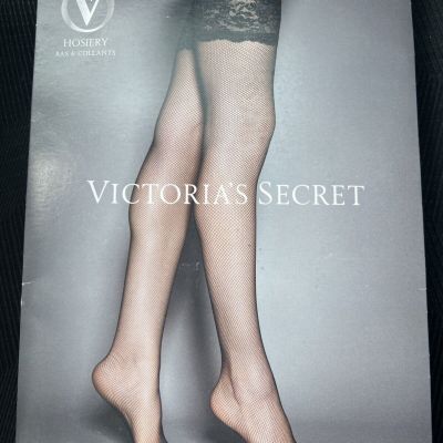 Victorias Secret Very sexy LACE TOP FISHNET THIGH HIGHS BLUE Stocking XS New!