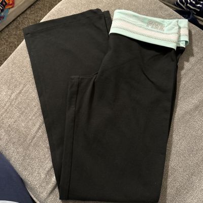 VICTORIA SECRET PINK PULLOVER LEGGINGS NWT BLACK AND AQUA