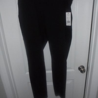 Sabrina Lauren Womens NWT Solid Black Elastic Waist Long Leggings Size 2X