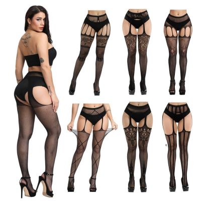 2 pairs Women's Lace Pantyhose Tights large size Garter Lady Stockings