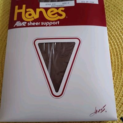 Hanes Alive Pantyhose Full Support Size C Style 810 Control Top Driftwood
