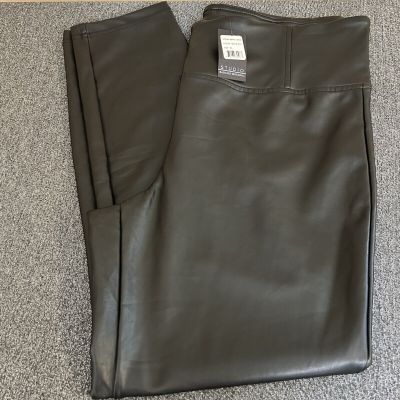 Badgley Mischka Studio Black Faux Leather Leggings Size XL NEW NWT