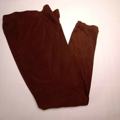 CB Women's Plus Size 1X Brown Soft Faux Suede Legging