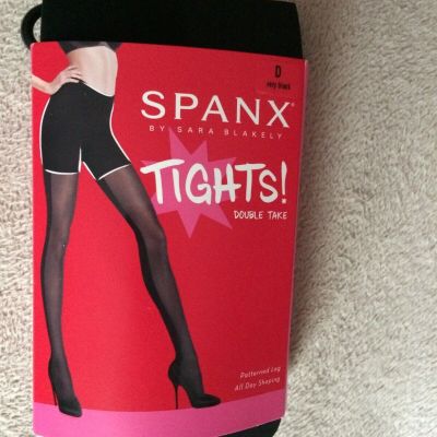 SPANX Size D VERY BLACK DOUBLE TAKE TIGHTS Style 20083R NWT