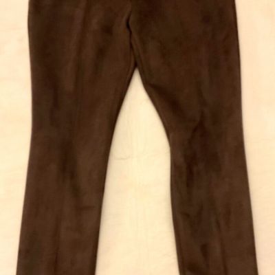 NYGARD LUXE SLIMS Ponte Suede Legging Pant Large 14-16 Coffee Brown