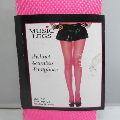 Music Legs Fishnet Seamless Pantyhose NEW Hot Pink Style 9001