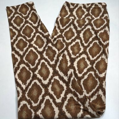 NEW LuLaRoe TC Leggings SNAKE BROWN CREAM Chocolate Wild ANIMAL Rattle Western