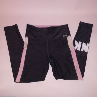 Victoria Secret PINK Leggings Ultimate Medium Pink White Gray Logo Stretch