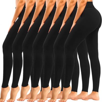 7 Pack High Waisted Leggings for Women Tummy Control Soft Workout Yoga Pants