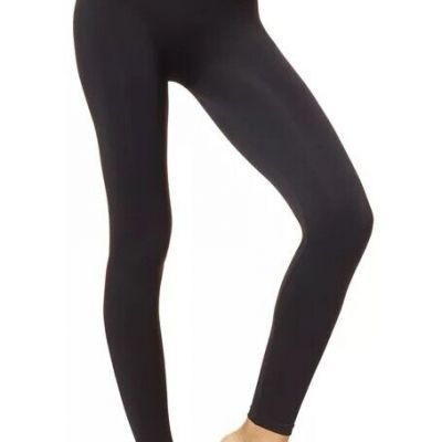 HUE 2-pack Brushed Seamless Fleece-Lined Leggings Black/Black Mid-Rise