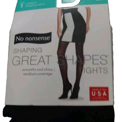 No Nonsense Women's Black Opaque Shaping Tights - Medium New in Packaging