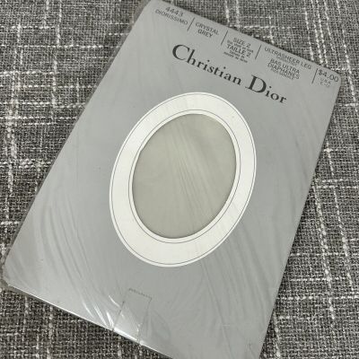 Christian Dior Diorissimo Pantyhose Nylons Hosiery Size 2 Gray Up to 5'7