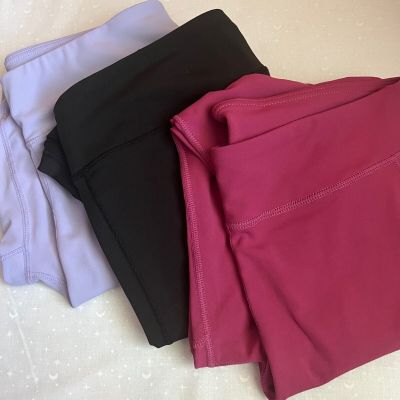 women's leggings, lot of 3, purple, pink, black, size 2xl