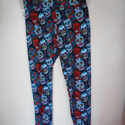 Halloween Skulls Stretch Pants Leggings  by Runway Ready Couture 2X, NWT