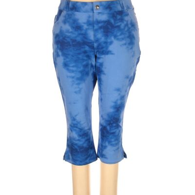 Lane Bryant Size 26 Capri Jeggings Blue Tie Dye Pockets Zipper Stretch NWT