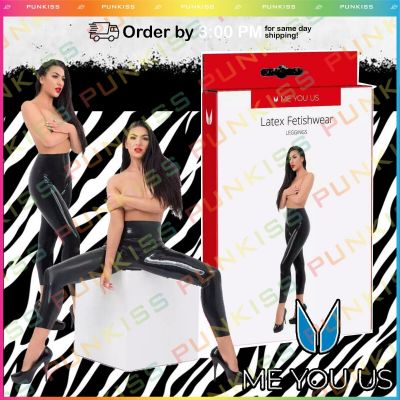 Me You Us Latex Leather Sexy Skiny Faux Leggings????Waist Slim Wet Look Women's