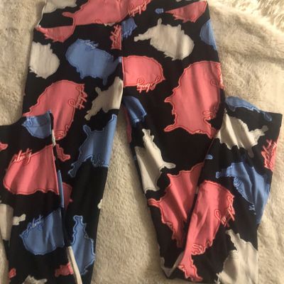 LuLaRoe OS Leggings Pants Pajamas Waist 24” inseam 25” New Comfort Stretch USA