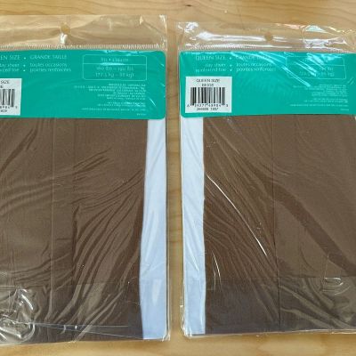(2) SOPHI Pantyhose Day Sheer Reinforced Toe Beige Queen Size NW Sealed Unopened