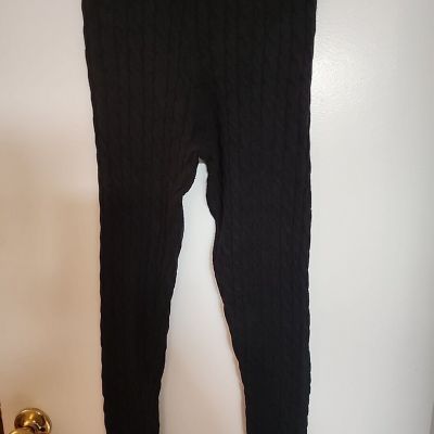 Fashion Nova  Women's Black Cable Knit Leggings  Sz Xl
