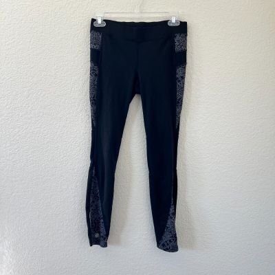 Athleta Black Slash Pocket Reflective Running Legging Low Rise Womens S