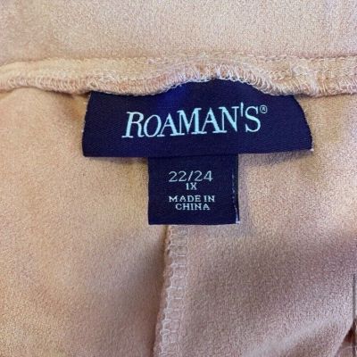 Roamans Pink Velour Leggings Size 1X 22/24