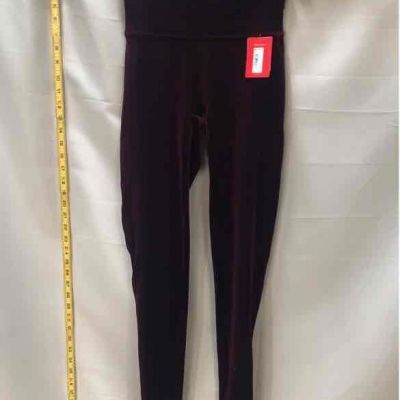 Spanx Womens Wine Velvet Elastic Waist Pull On Ankle Leggings Size Small