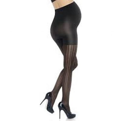 Spanx Assets Mama Stripe Tights Size 1 Black