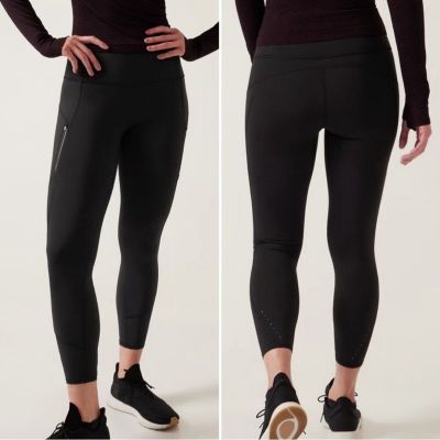 Athleta Rainier Unbrushed 7/8 Tight Leggings Athletic Workout Black Size Large