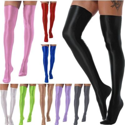 US Women Stockings Sheer Thigh High High Elastic Over Knee Socks Footed Lingerie