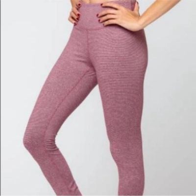 Whisper High Waisted Burgundy Stripe Legging Yoga Gym Active XL Active Workout